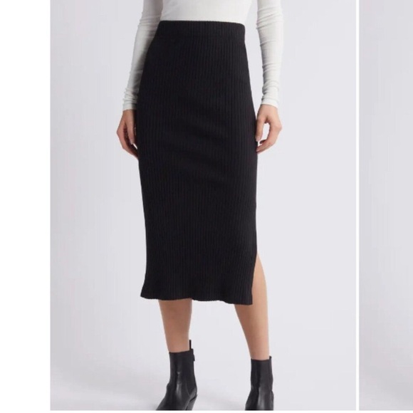 Rails Angie Side‎ Slit Rib Midi Skirt - Picture 1 of 7